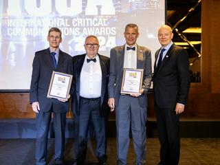 ICCA 2024 ceremony - Ali Helenius receiving Phil Kidner award