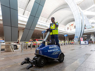 Dubai airport trolley management staff