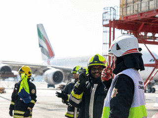 Firemen at Dubai airport
