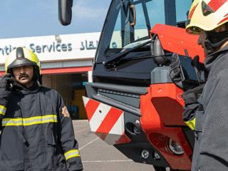 Firemen with Tactilon Dabat at Dubai airport
