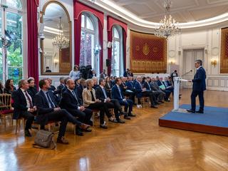 The Minister of the Interior, during his speech about the RRF in front of the guests at the ceremony.