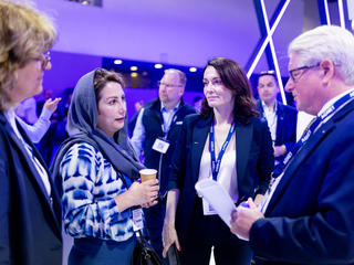 CCW 2025 Airbus crew discussing with a visitor