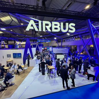 CCW 2025 Airbus booth global view shot from above