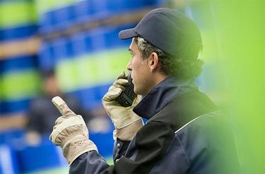 Field worker in oil and gas segment pointing Field worker in oil and gas segment pointing