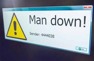 Man down screen notification Man down screen notification