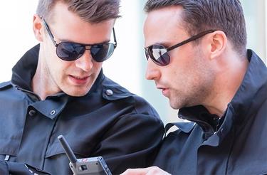 Serious security officers with Tactilon Dabat Serious security officers with Tactilon Dabat