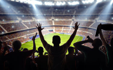 Supporters at a football game