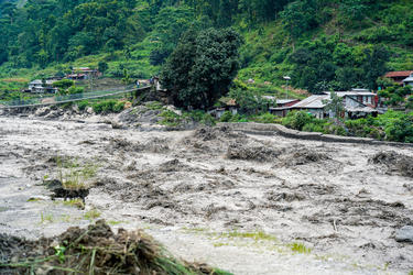 Devastation from_the Rasuwagadhi flood in Nepal