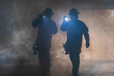 firemen with flashlight firemen with flashlight