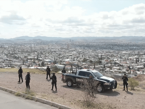 Chihuahua police officers on patrol