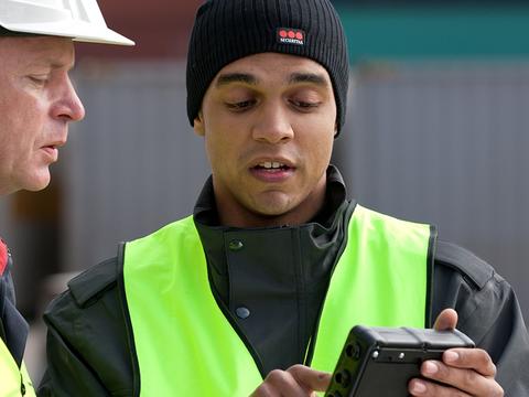 Industrial workers using Mobile Data Gateway