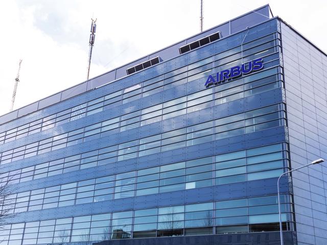 Airbus logo on the Helsinki office site wall Airbus logo on the Helsinki office site wall