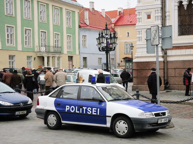 Estonian police car in Tallinn