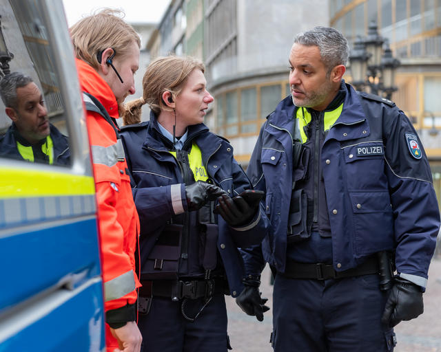 Police and fireman working together