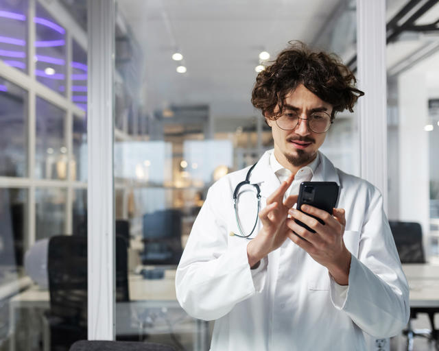 Doctor using Agnet on a smartdevice