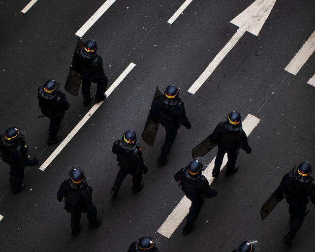 Police during a riot Police during a riot