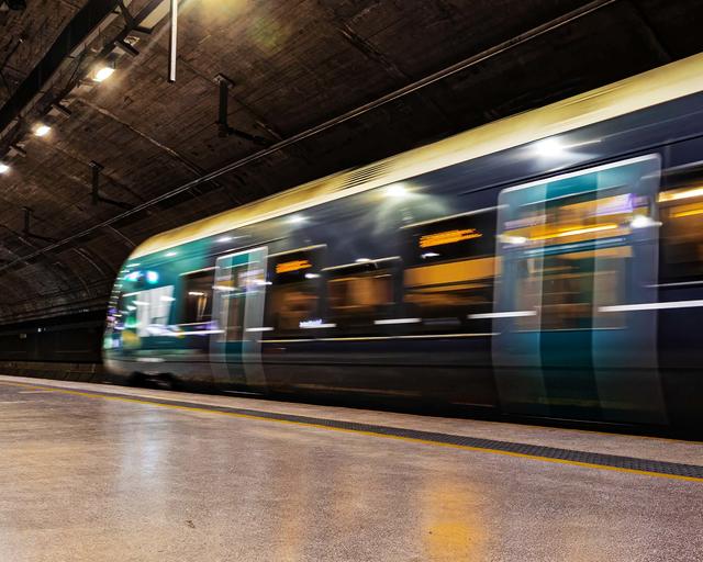 Train ariving to a station