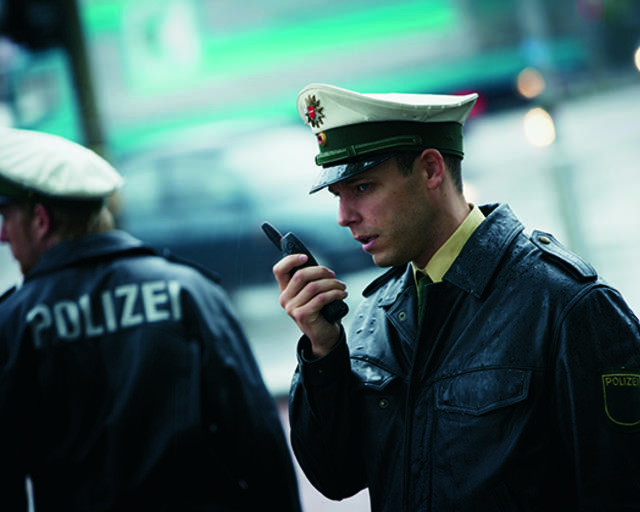 Police talking to a TETRA radio