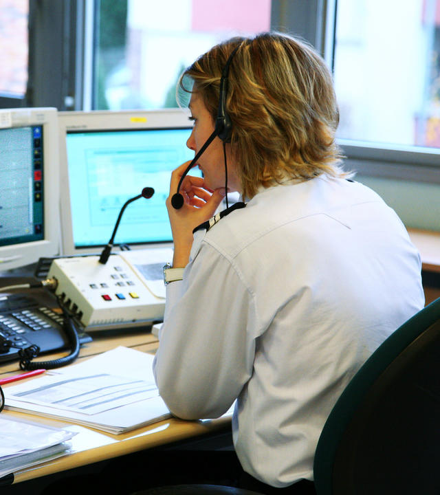 French Police dispatcher overwatching a mission
