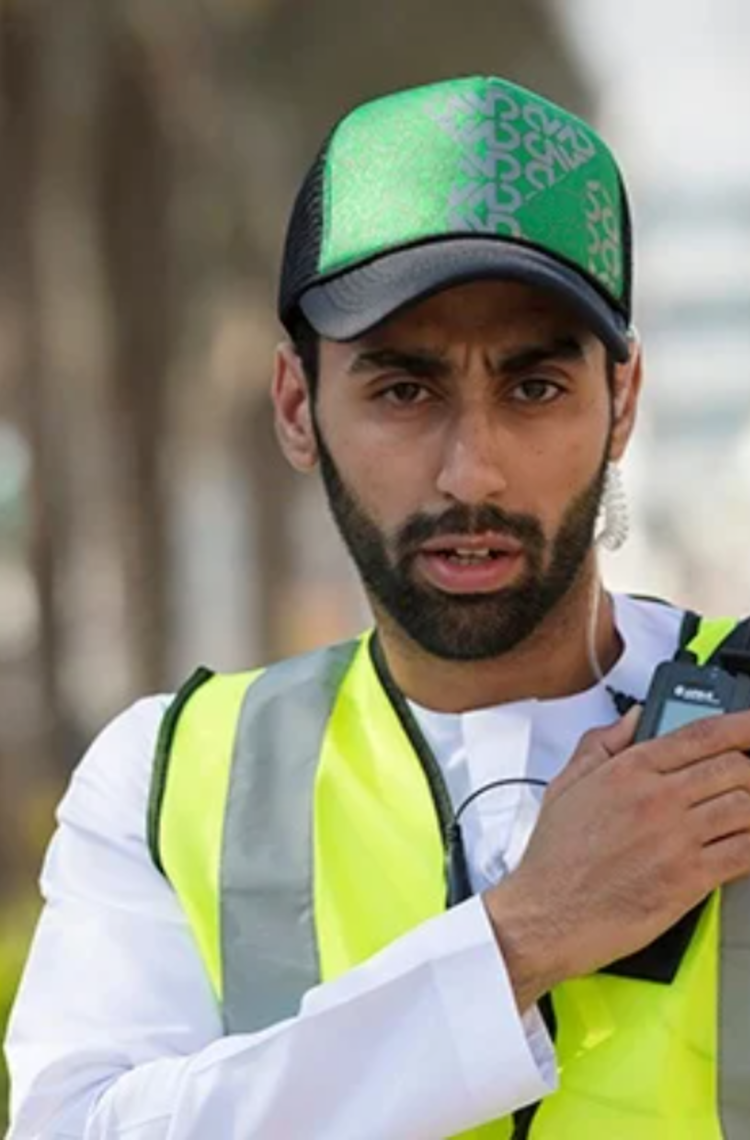 Dubai network industry user with a device Dubai network industry user with a device