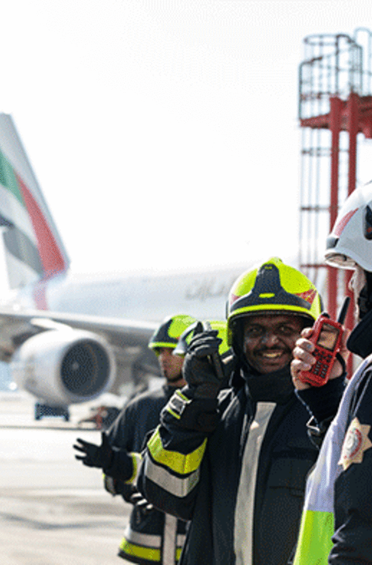 Firemen at Dubai airport