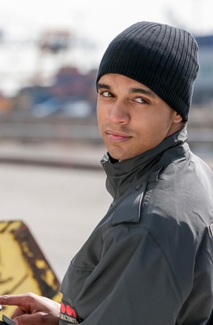 Security professional in a port