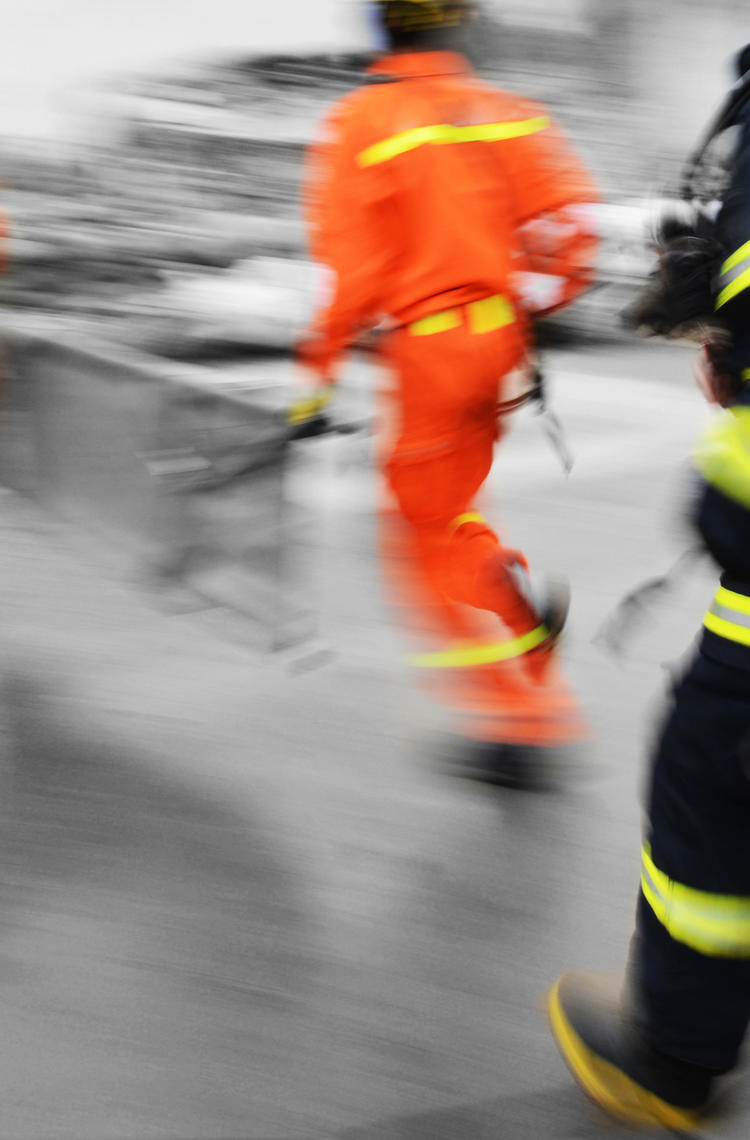 Public safety professionals in action