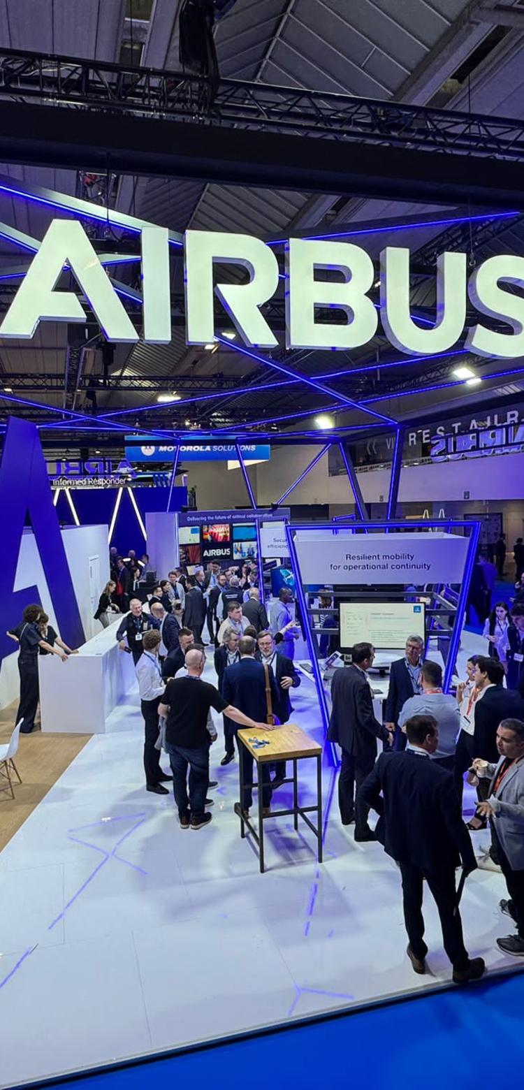 CCW 2025 Airbus booth global view shot from above CCW 2025 Airbus booth global view shot from above