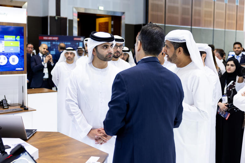 CCW 2024 in Dubai - Airbus representative discussing with customers from Middle East on the stand
