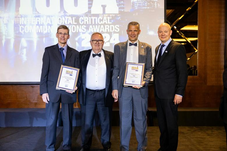 ICCA 2024 ceremony - Ali Helenius receiving Phil Kidner award