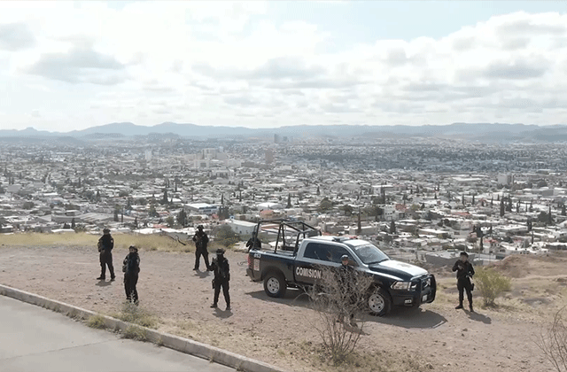 Chihuahua police officers on patrol