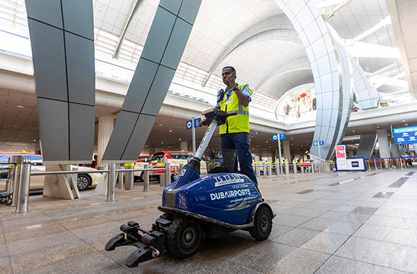 Dubai airport trolley management staff