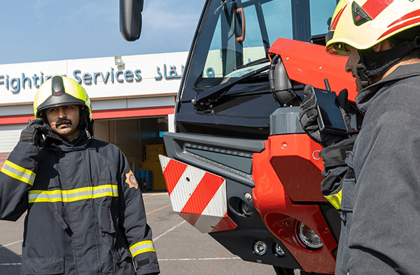 Firemen with Tactilon Dabat at Dubai airport