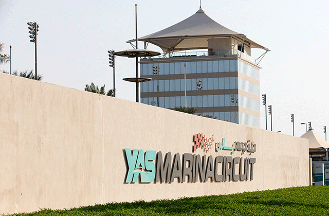 Yas Marina circuit at Formula one Abu Dhabi Grand Prix