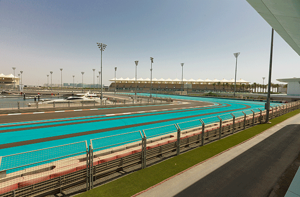 Yas Marina circuit at Formula one Abu Dhabi Grand Prix
